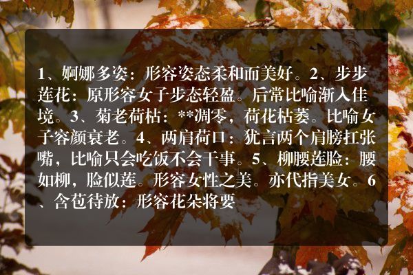 描写荷花的成语20句
